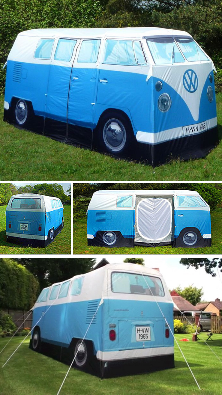 Tält som ser ut som en gammal Volkswagen- buss!